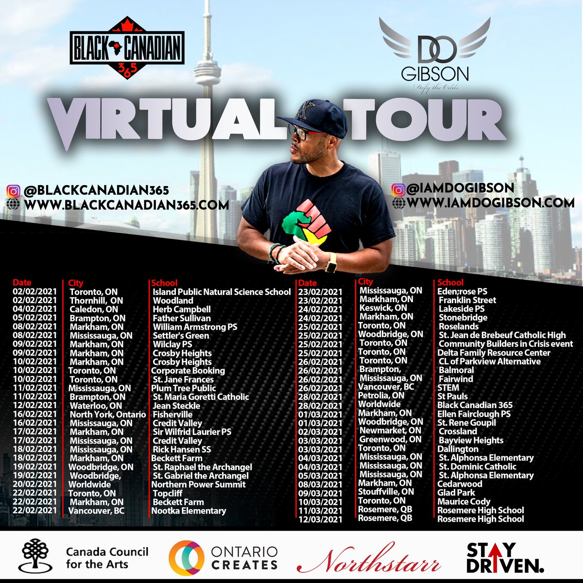 Excited to be on what I think is the biggest Black Canadian History tour of all time!  And also one of the biggest virtual tours.  #BlackCanadian365 !