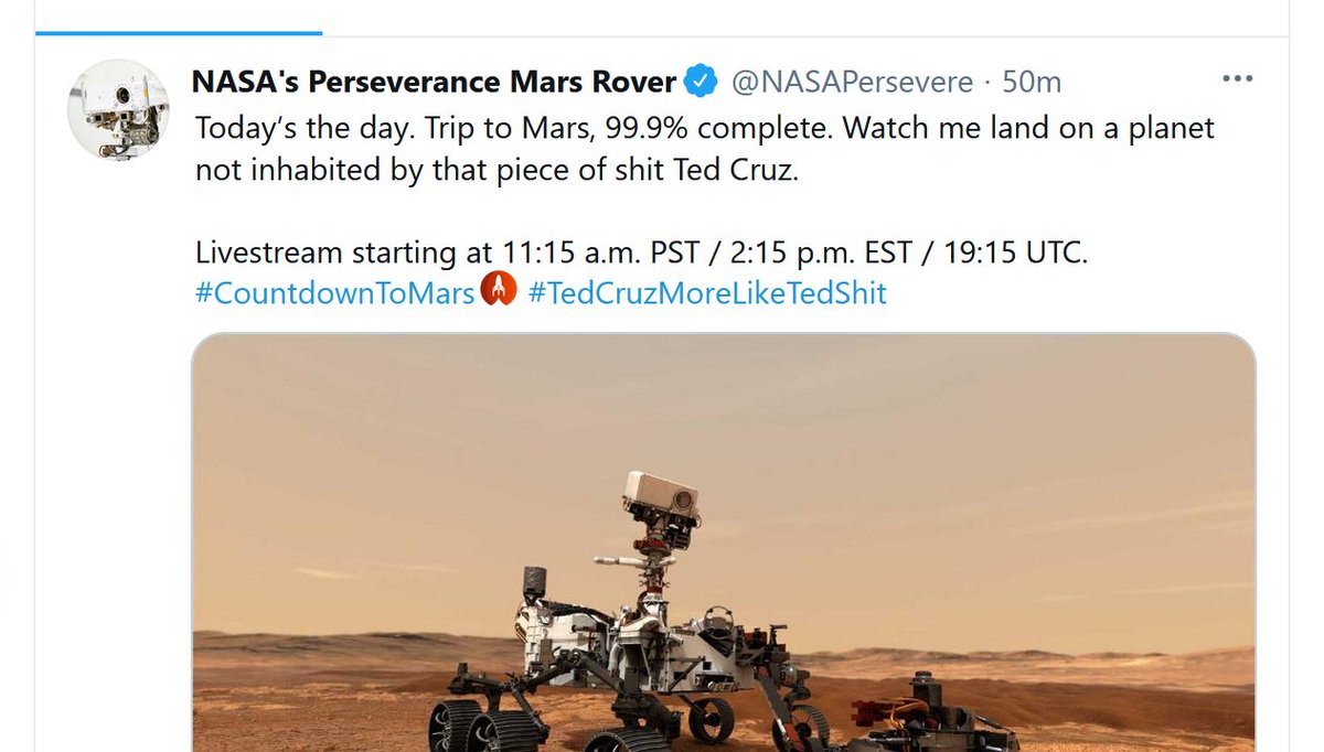 KeatonPatti's tweet photo. Wow, even the rover is going after him. https://t.co/GbimHv3EG4