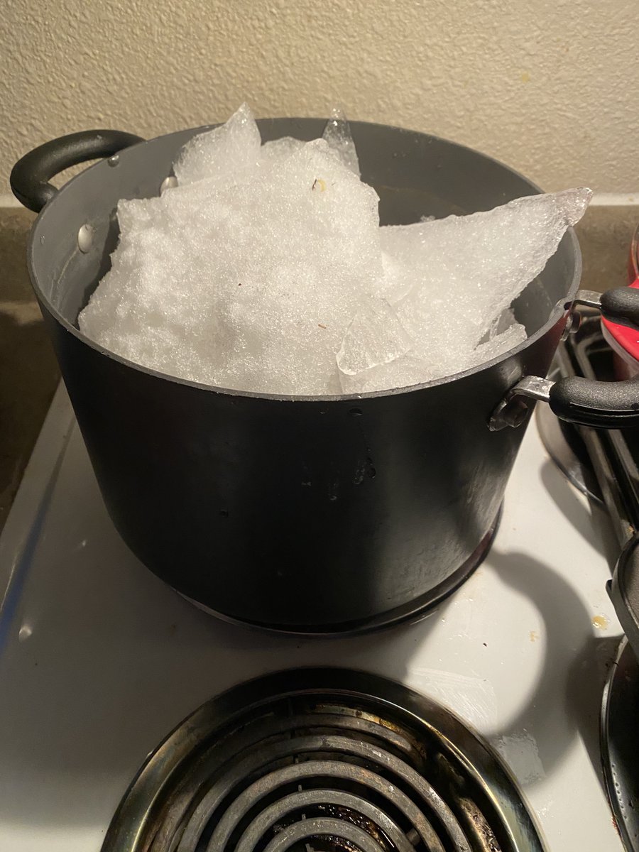 It's day 2 without water in #DayAfterTomorrow  #texaswinterstorm. Time to get creative to flush toilets and wash dishes. Use what you got to get what you need!