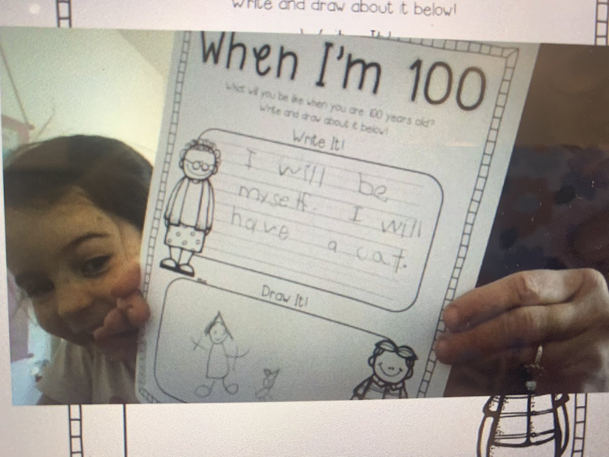 Kindergarten is 100 days smarter! We wrote about what we will be like when we’re 100 years old 👵🏻👴🏻 <a href="/CentralES1/">Central ES</a> <a href="/HaddonSchools/">Haddonfield Schools</a>
