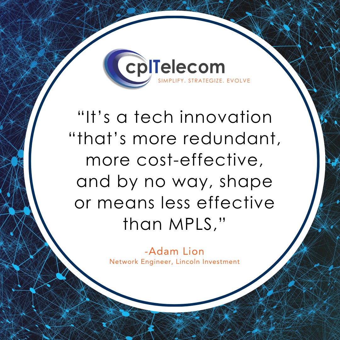 CPITELECOM's tweet image. Are you looking to simplify your network architecture while significantly lowering costs?

cpITelecom helped Lincoln Investment do just that with our #SDWAN solutions. 

Read how #cpITelecom helped Lincoln Investment expand its business using SD-WAN: ow.ly/FcHF50DAUMy
