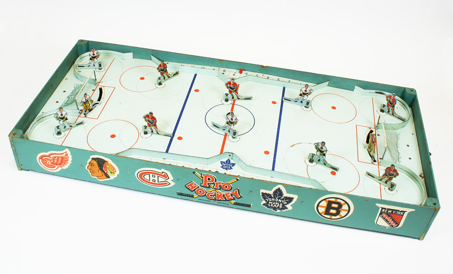 In 1966, Dominion Textiles would close its doors, and in its place Eagle Toys (later Coleco) would occupy what is now the Chateau St-Ambroise. Eagle Toys manufactured several table top hockey games like this one: