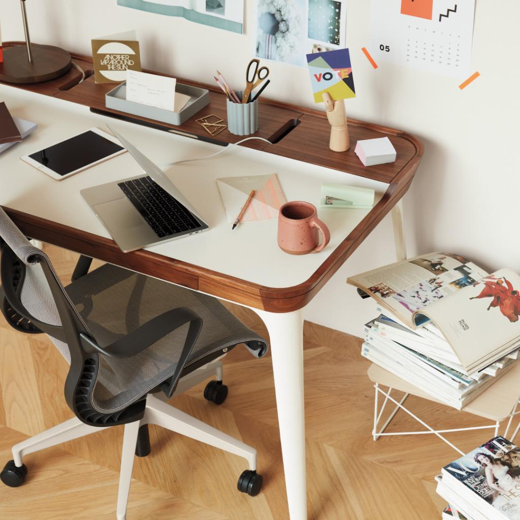 Herman Miller on Twitter: "There's something so soothing about having a home all your objects. Bring that serenity to your workspace with Airia Desk—surprisingly sleek chock-full of storage from drawers