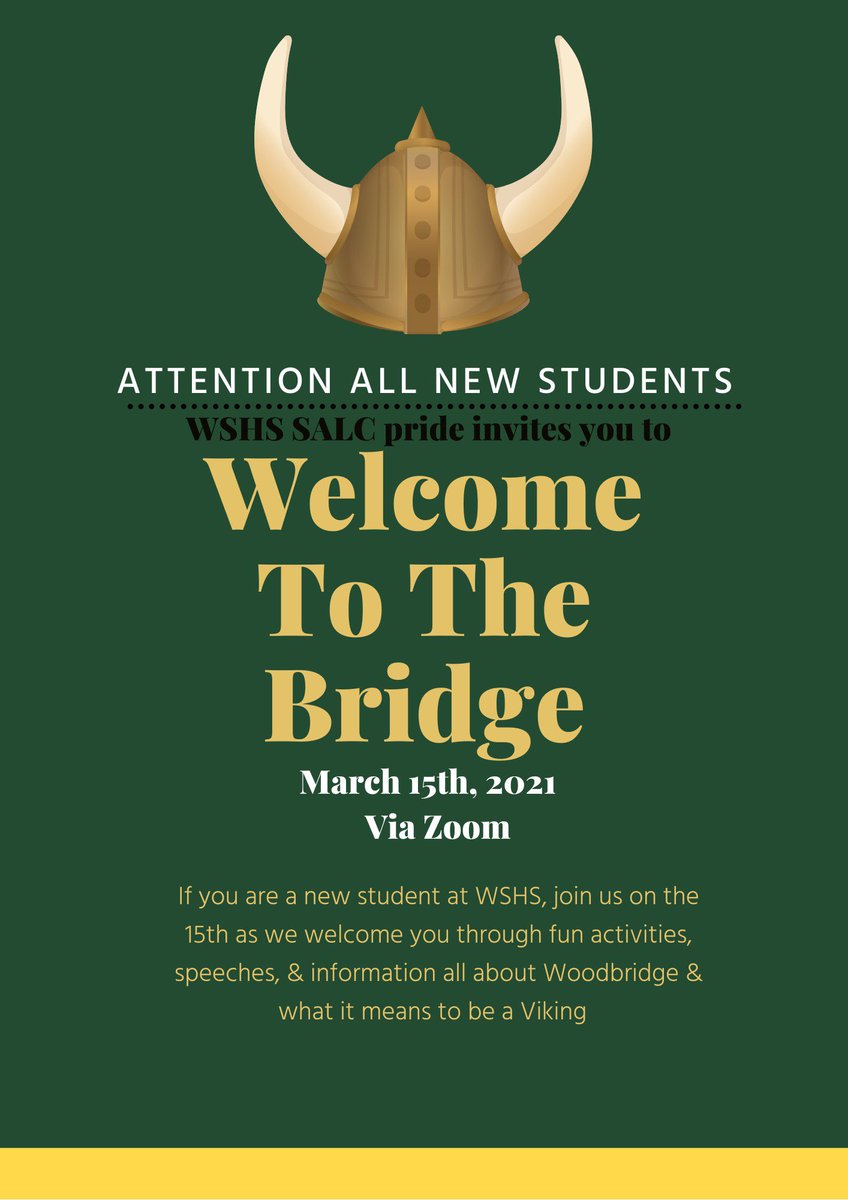 Attention all new students! Join Woodbridge’s SALC program on March 15th to find out what Woodbridge is all about and how you can get involved in what we offer. More information will be put out by next week, so stayed tuned! 💛