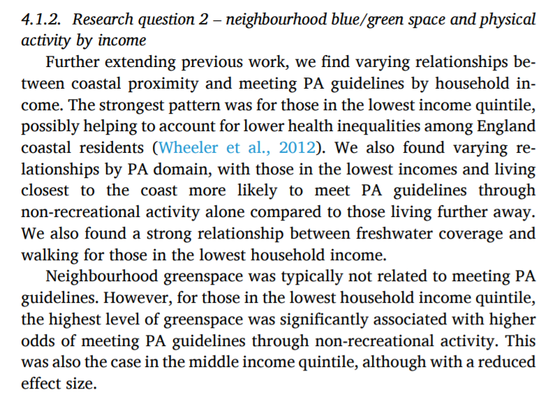 In fact, the income effect of living near a coastline was so strong that it may explain why coastal areas in England have remarkably lower health inequities compared to the rest of the country.
