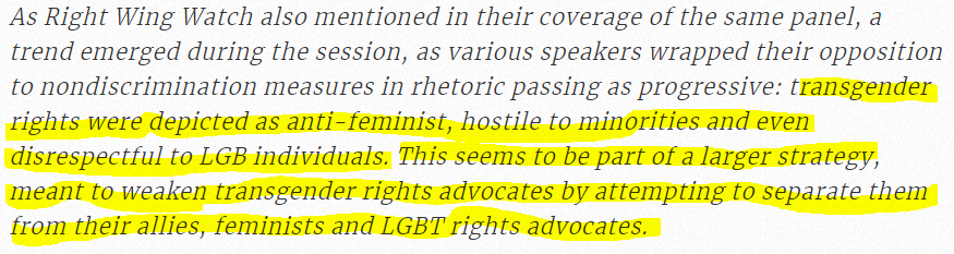 In a  @splcenter HateWatch report, they remarked on a disturbing trend they’ve observed among right-wing hate groups: a tendency to recruit sex essentialist LGB and self-identified feminists to spread alt-right anti-trans ideology: