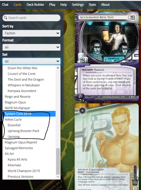 ok, an illustrated guide to how to get started playing Netrunner on  http://Jinteki.net&nbsp;Step 1: Create an AccountStep 2: Create a deck! When you select Cards in the upper left, System Core 2019 is designed to be a new-player-friendly experience.  https://twitter.com/ithayla/status/1362403507647647759