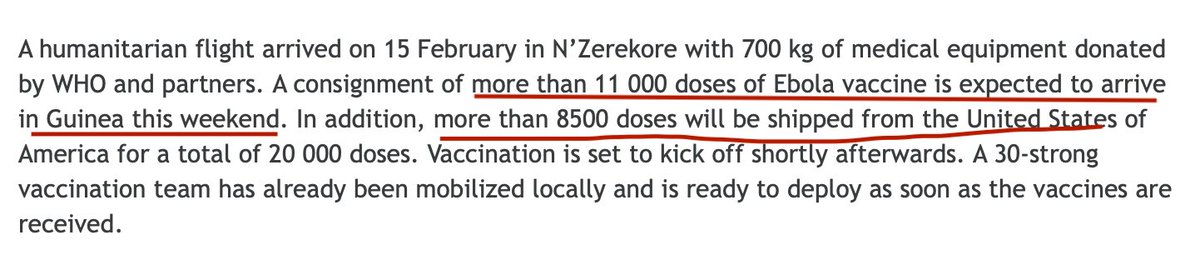 3. Guinea is getting about 20,000 doses of  #Ebola vaccine, from the international stockpile, run by  @gavi and from the US strategic national stockpile.