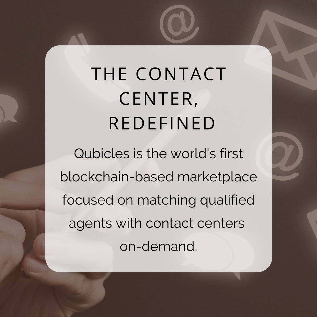 Qubicles's tweet photo. With on-demand staffing, #cryptocurrency rewards, a contact center university & contact center software, #Qubicles is redefining the #contactcenter industry. Learn more @ https://t.co/2Rf0300N2X. #cctr #blockchain #CCaaS #callcenter https://t.co/uoUzDcBuSF