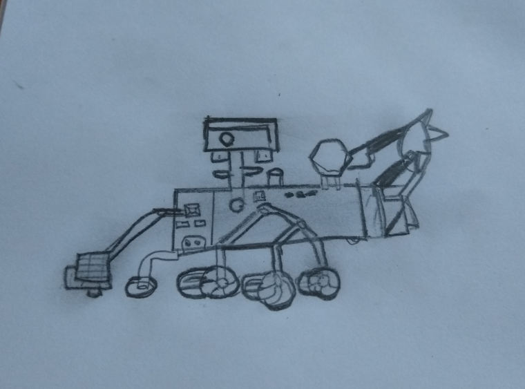 Sketch of mars rover.