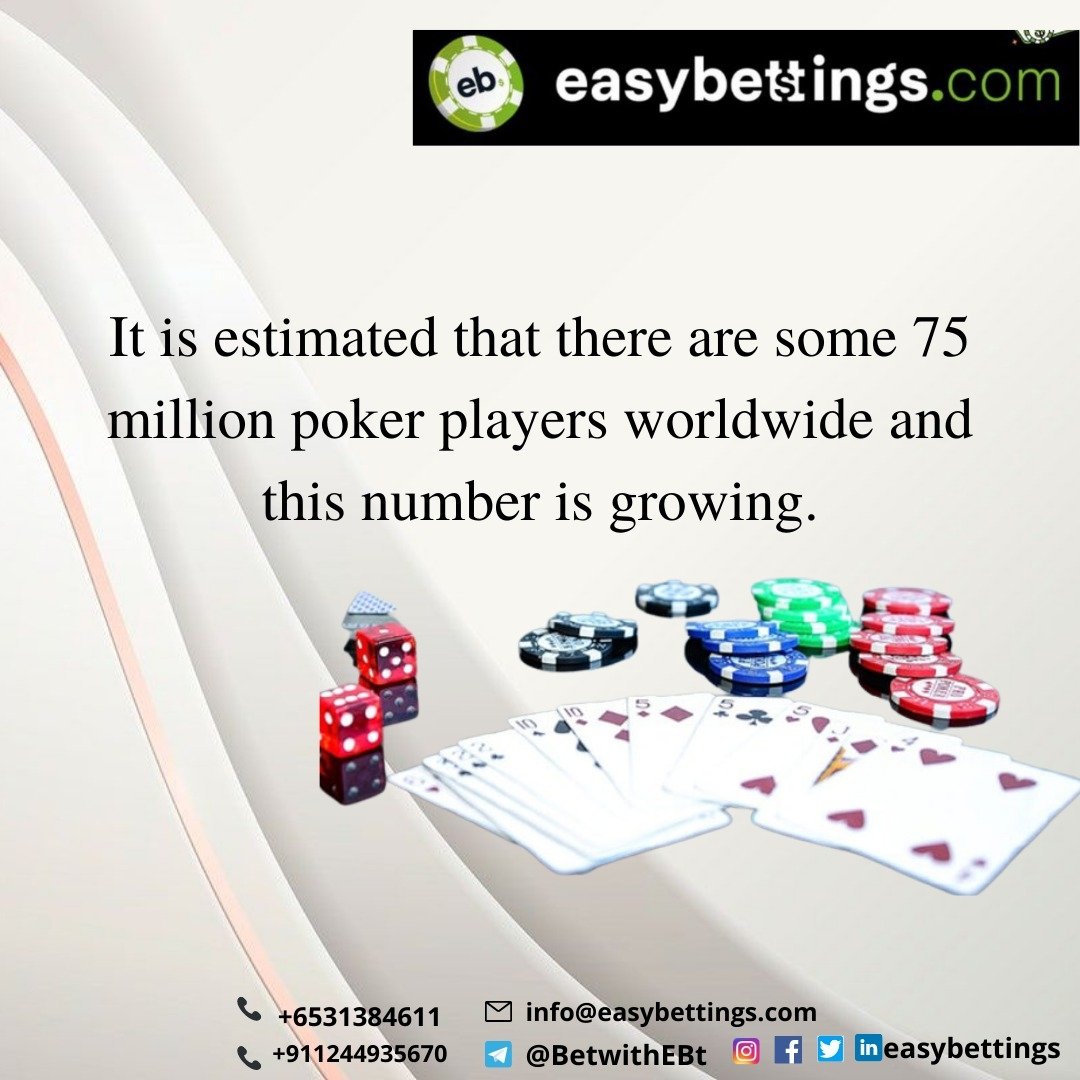 easybettings's tweet photo. It is estimated that there are some 75 million poker players worldwide and this number is growing.#bettingexpert #easybettings #leadership #evolutionary #energy #ai #innovation #machinelearning #artificialintelligence #evolutioncontinues #ecommerce #gambling #sportsbetting https://t.co/RJgfqGEB1t