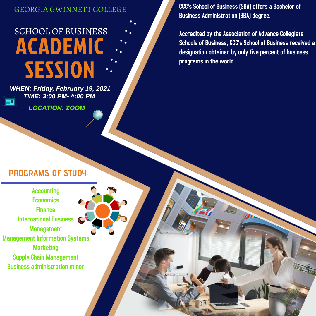 Did you know GGC's School of Business is AACSB accredited, a designation earned by less than 5% of the world's business schools? Learn more about our business degree programs at our Virtual Business Academic Session happening tomorrow, 2/19! Register at ggc.elluciancrmrecruit.com/Apply/Events/E…