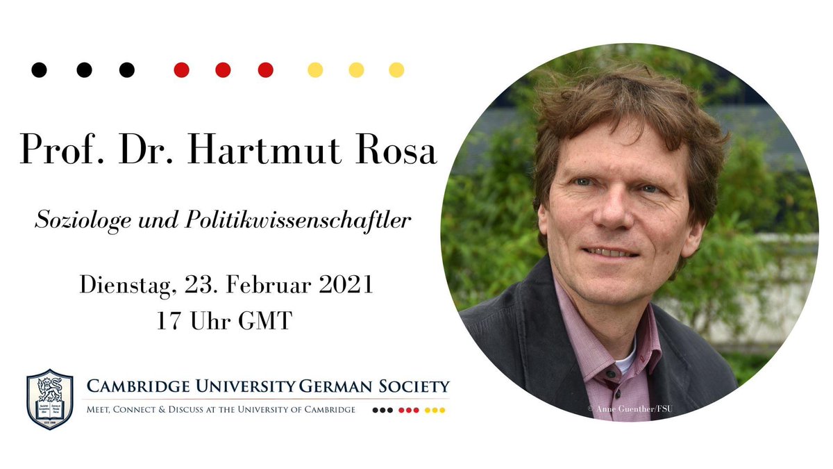**How can society thrive post-pandemic?**
 
Join us for our speaker event next week on Tuesday with <a href="/UniJena/">Universität Jena</a>´s Professor Hartmut Rosa, one of the most influential sociologists of the present day. 

Sign up here by February 22, 10 pm: docs.google.com/forms/d/16ZnuL…