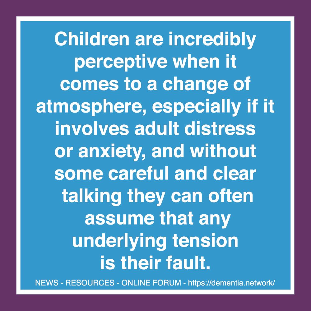 NetworkDementia's tweet photo. Talking to children about dementia is hard, particularly if a family member is involved. 

To help with this, we’ve compiled a list of things you can do to help a child understand dementia, how it might affect them and their families, and ways to cope: https://t.co/J5a1MIZOT7 https://t.co/F74TqTAWdH