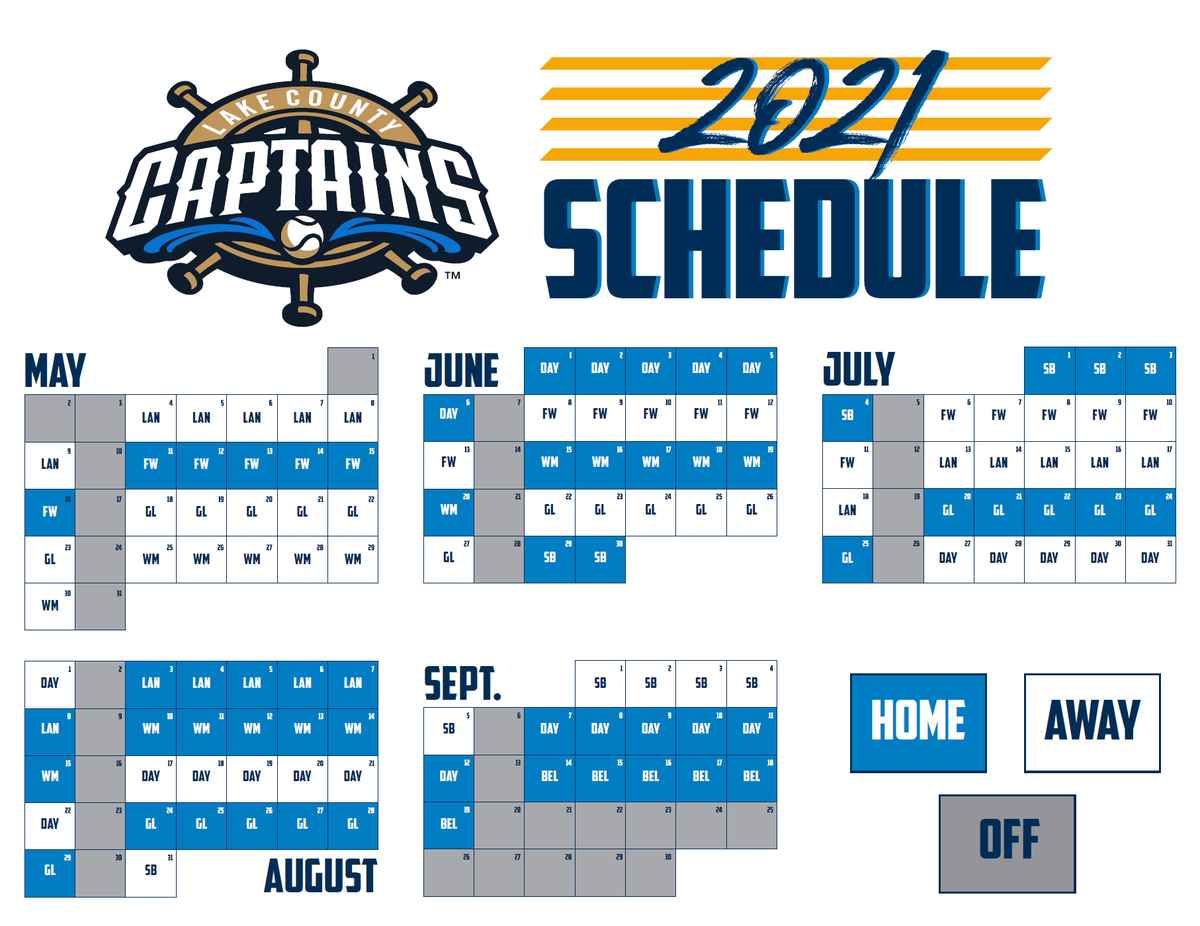 Lake County Captains Schedule 2022 Lake County Captains On Twitter: "Opening Day: May 4 Home Opener: May 11  Press Release ⤵️ Https://T.co/Qkuhhthsva Https://T.co/G8P4Hfz7Vn" / Twitter