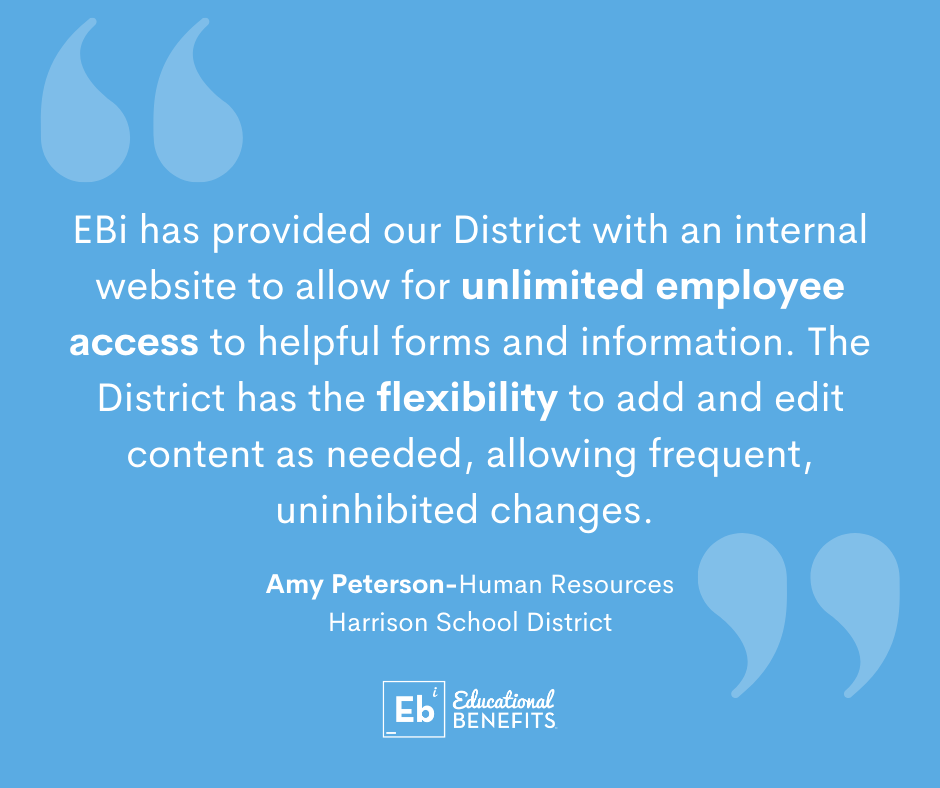 EBiTeam's tweet photo. EBi helps create an online benefit portal for each of our clients. This helps answer any questions your employees may have and gives them 24/7 access to their benefits.
#arkansasschools #ebiteam #educationalbenefits https://t.co/eHXtHeajjn