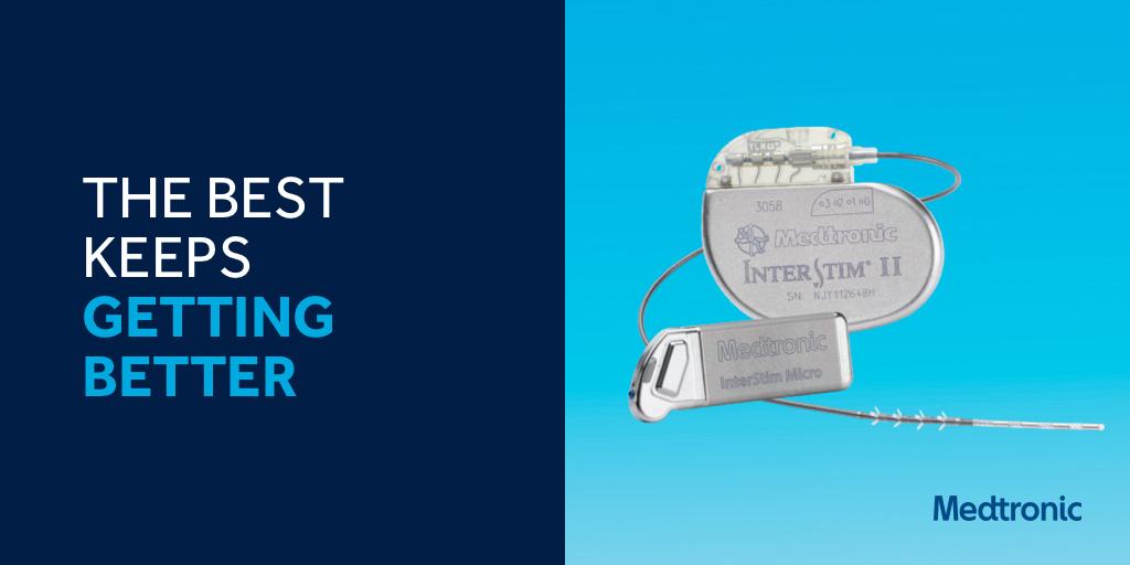 Medtronic's tweet photo. The best choice keeps getting better - New MRI labeling for InterStim™ Surescan™ MRI leads allows increased scanning limits &amp; shorter wait time between scans. https://t.co/9U5RAtpHB2 See important safety info: https://t.co/uTIZHP3Tpq #sacralneuromodulation #InterStim https://t.co/AEuDAeJz7J