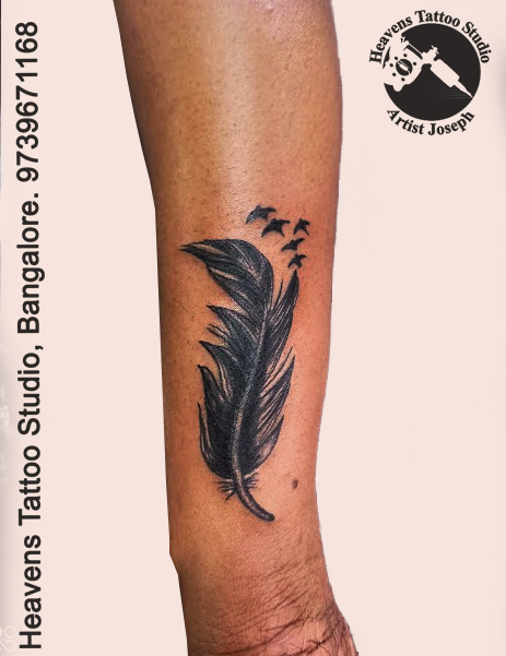 Peacock Feather Temporary Tattoo Sticker - OhMyTat