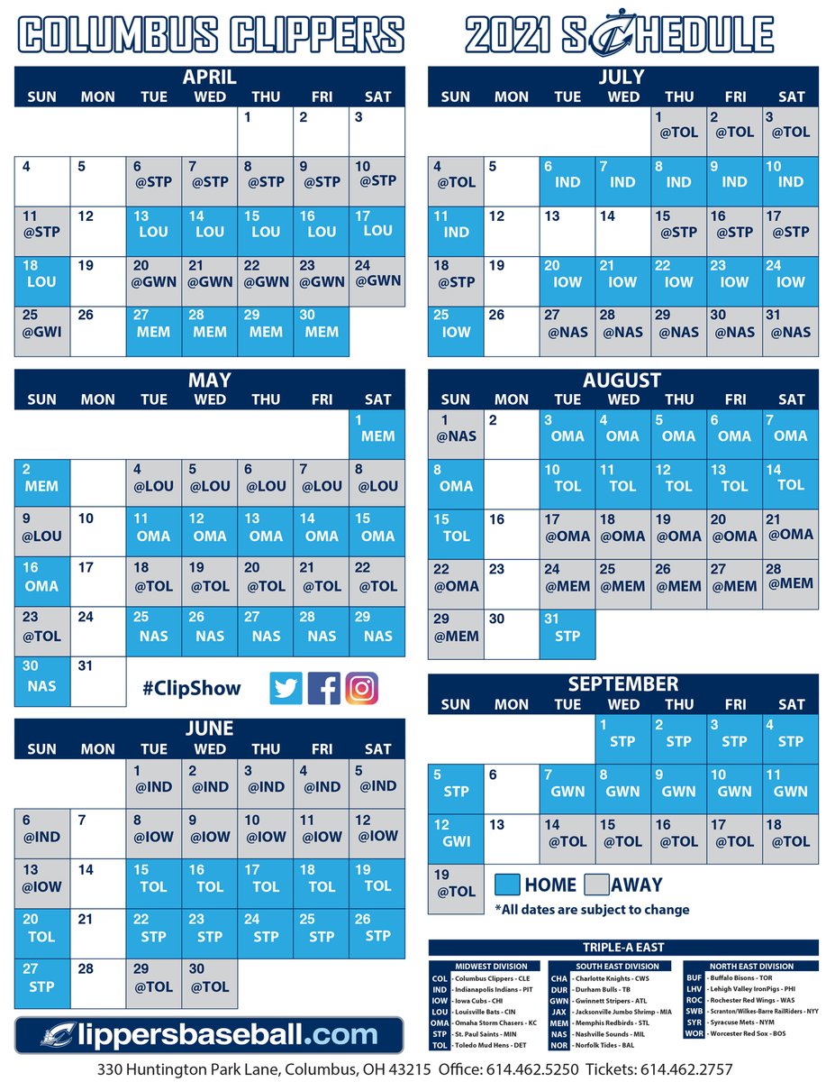 2023 Columbus Clippers Schedule 2023 Calendar