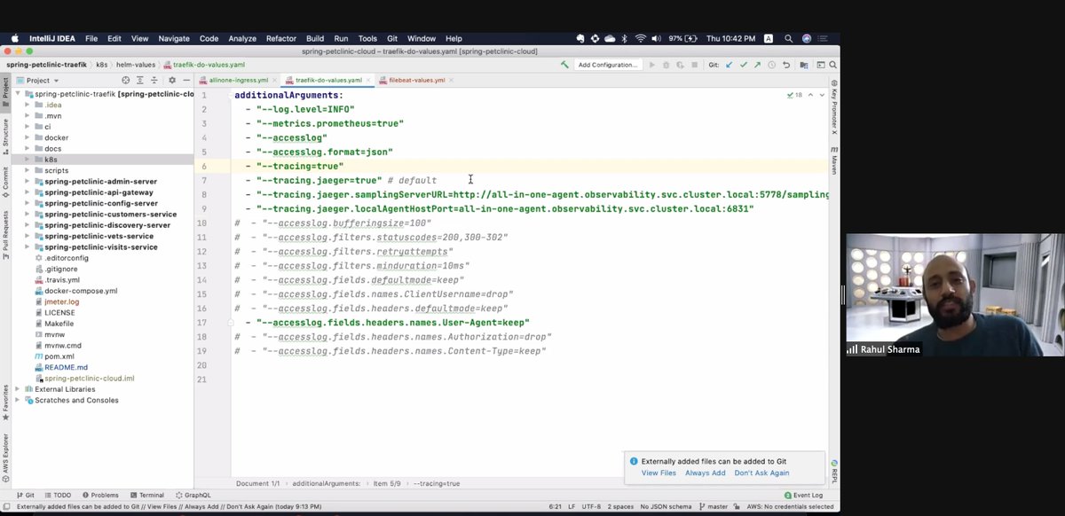 Happening Now! 😀 Traefik &amp; <a href="/JaegerTracing/">JaegerTracing</a> as shared by Akshay Mathur <a href="/awkshwayrd/">Akshay</a>. He's sharing details around the book he co-authored, "Traefik #API Gateway for #Microservices." Join us or sign up to get the recording 👉  us02web.zoom.us/webinar/regist… h/t <a href="/PrometheusIO/">PrometheusMonitoring</a>