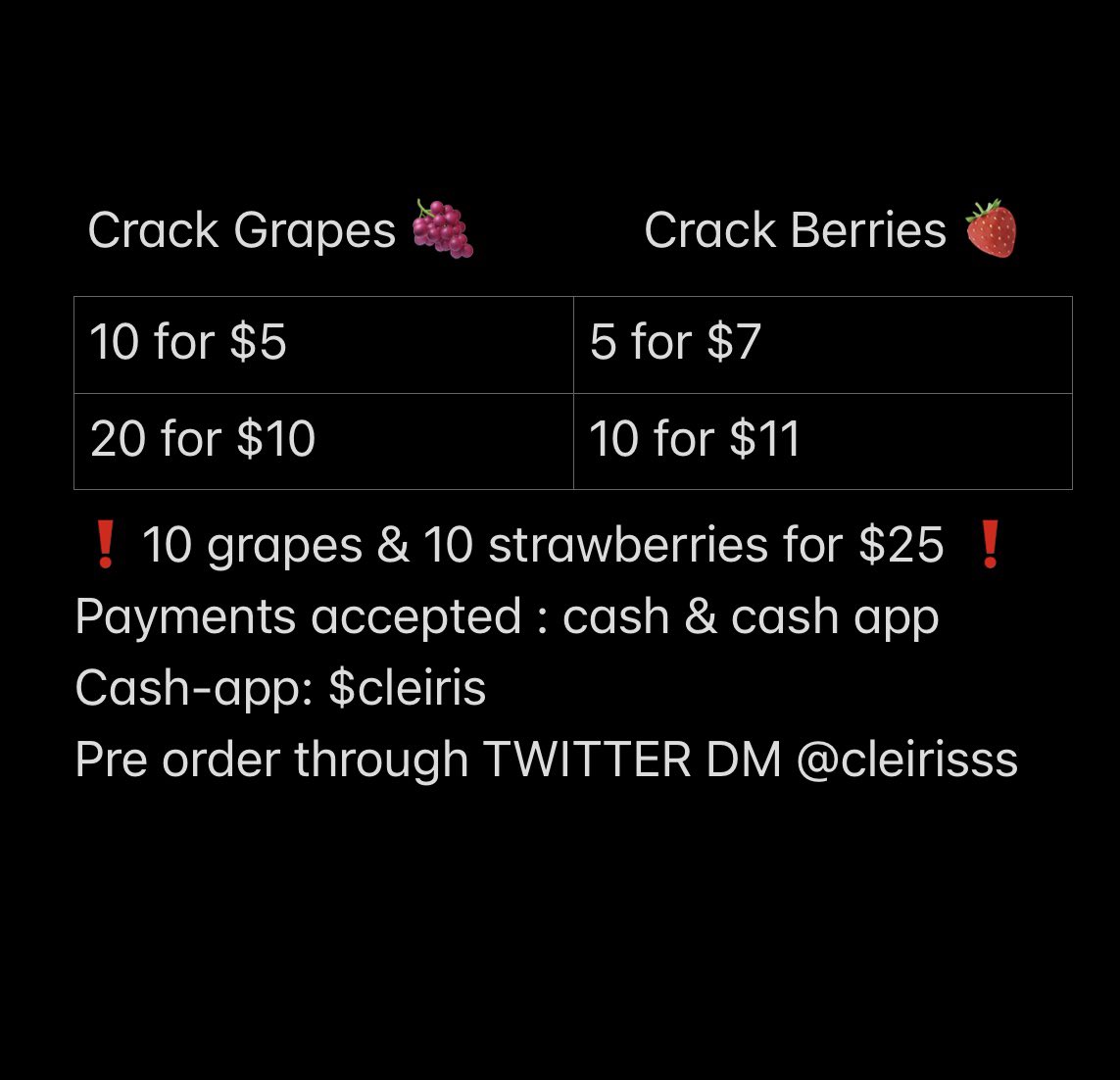❗️VALDOSTA STATE IM BACK ❗️
Tell a friend to tell a friend! 
DM to pre order for SATURDAY 2/20. 
#valdostastate #vsu21 #vsu22 #vsu23 #vsu24 #valdostacrackgrapes #crackgrapes