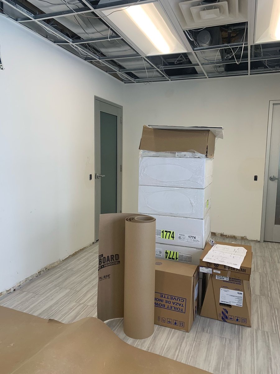 T2Designs's tweet image. Some #behindthescenes progress shots of our renovation project with Fisher Dynamics! 

#t2designs #commercialinteriordesign