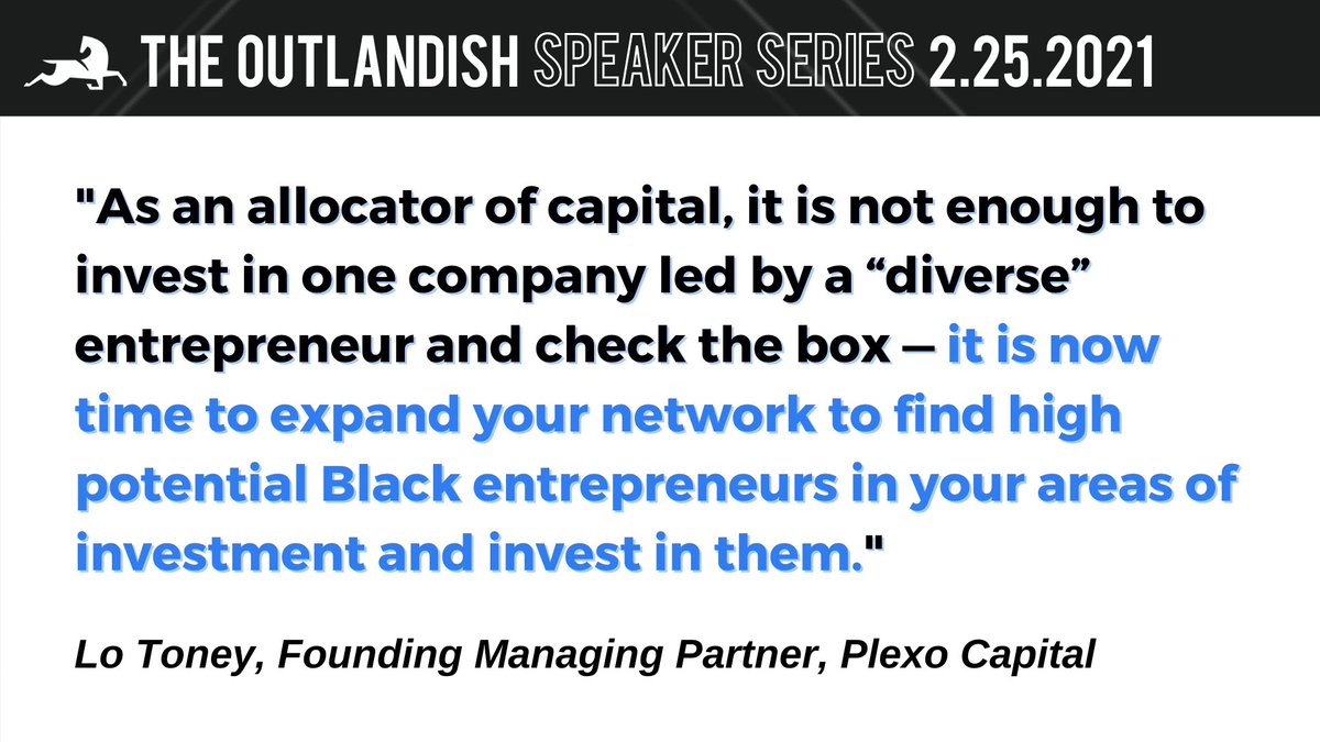 outlandervc's tweet photo. Join us on the 25th with @lo_toney of @PlexoCapital for a chat about the current state of venture capital, the need for diversity in tech, and the future of work!

RSVP ➡ https://t.co/neu3jLTCCJ

"I Am A VC But Still A Black Man In America" by Lo Toney ➡ https://t.co/94FDAa886a https://t.co/RX7W1viwtY