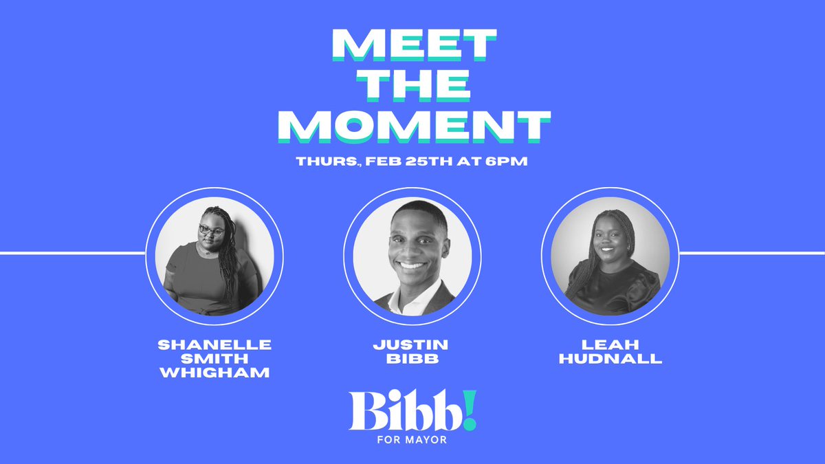 For some reason, @BibbForCLE is trusting me w/the floor as we finish #BHM w/a bang. 

Come hear the story of my family’s legacy in the city of Cle in a rich convo with @JustinMBibb, candidate for Mayor of Cleveland and 
@ShanelleLSmith. 

Register here: go.bibbforcle.com/meethemoment