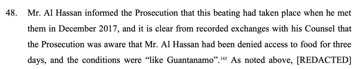 In December 2017,  @AlHassan_ICC was beaten by DGSE in the detention facilities. He told ICC prosecution, who actually compared his conditions to “Guantanamo.”  @GuantanamoAndy  @closegitmo