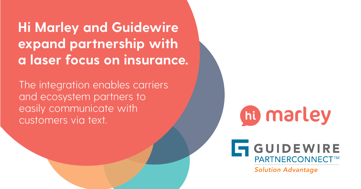 HiMarleyInc's tweet photo. Our relationship with @Guidewire_PandC makes insurance more lovable for our mutual partners! Thank you to Guidewire for making us an Advantage tier partner! ! https://t.co/gTal5fupKm #textingforbusiness #isnurtechs https://t.co/lP6wLUCJJi