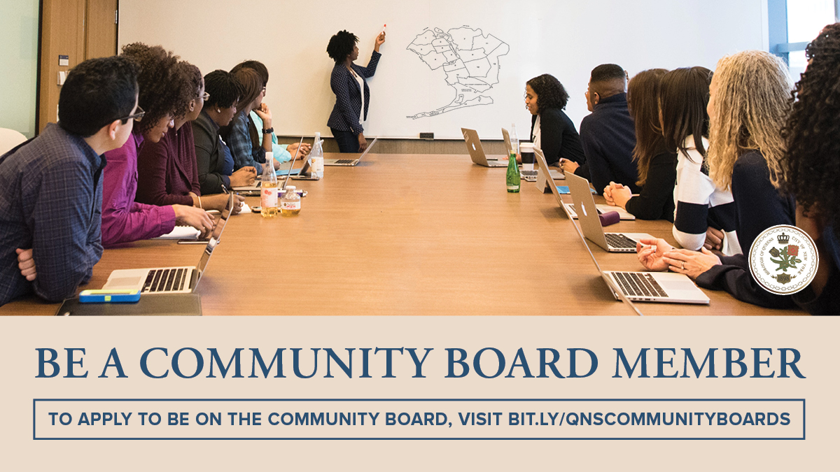 The application deadline to serve on your local #Queens Community Board is TOMORROW. More than 700 people have already applied for the chance to make their neighborhoods a better place to raise a family — have you?

Apply now. It takes just a few minutes: bit.ly/qnscommunitybo…