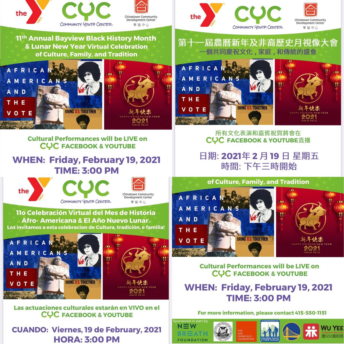 SFHumanRights's tweet photo. The San Francisco Human Rights Commission is pleased to support this Black History Month &amp; Lunar New Year cross cultural event &amp; community engagement programming 
#StandTogetherSF #SanFrancisco #StrongerTogether #Community #Unity #Solidarity https://t.co/DeHTs5xDbb