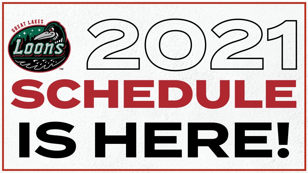 greatlakesloons's tweet photo. #BREAKING Loons 2021 schedule released. Baseball is coming back to Dow Diamond! Information and schedule download here » https://t.co/btbQ33WNt8 #DiveIn #Dodgers https://t.co/p0rMMYGUWM