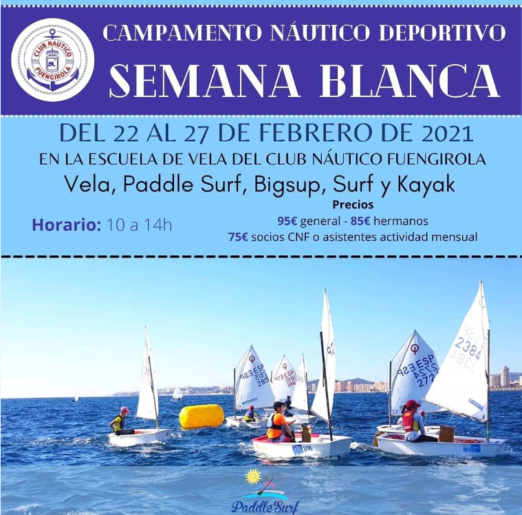 La Escuela de Vela del Club Náutico Fuengirola organiza un Campamento Náutico Deportivo para la Semana Blanca, del 22 al 27 de febrero próximos. #actividades #SemanaBlanca #vacaciones #diversión #EscueladeVelaCNFuengirola clubnauticofuengirola.es/2021/02/18/cam…