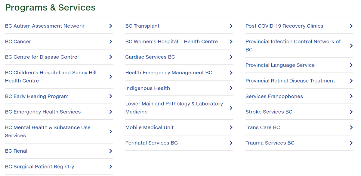 3/ The BC CDC is a program of the PHSA. Everything is, really:  http://www.phsa.ca/our-services&nbsp;
