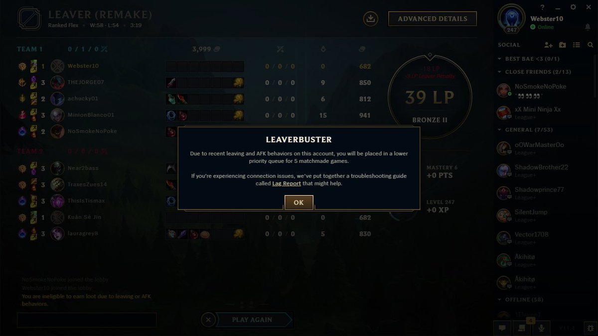 sjdaniel10's tweet photo. @RiotSupport I was unaware that I had to test in a practice first after each update before going into ranked... duly noted... is there anyway this leaver buster can be mitigated please, so I can continue climbing with @ArmandAspeling https://t.co/wMu811AvJ3