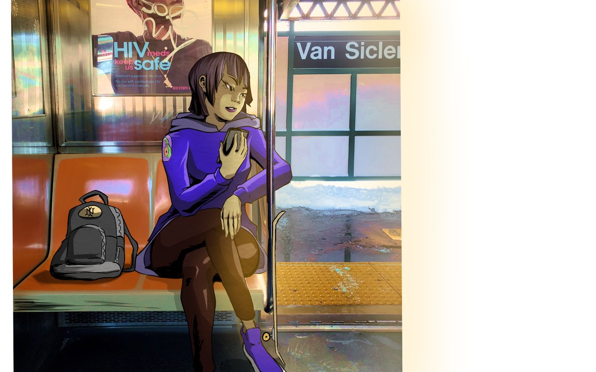CleevanH's tweet photo. hanging on the train #anime https://t.co/oYzYh0uWE5