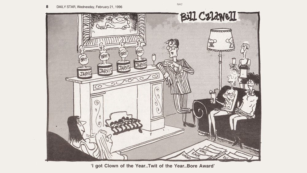 The newspaper cartoonists caricatured the Brits as an industry booze-up littered with loutish behaviour. No doubt they enjoyed drawing Cocker’s gangly frame. 17/31