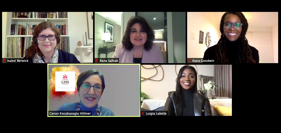 BayesBSchool's tweet photo. We're delighted to be welcoming @IsabelBerwick of @ftworkcareers, @LabelleT_, @rsalhab of @DeloitteME and @kiaragoodwin12 for our "Privilege of Power" panel event with the Global Women's Leadership Programme. #GWLP @CananKHillmer https://t.co/wWA507wFq8