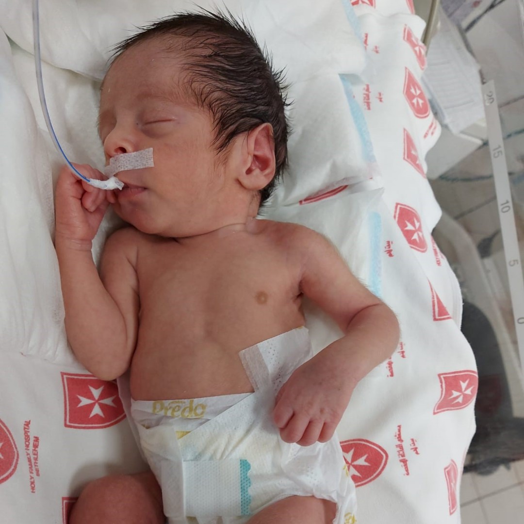 HolyFamilyHF's tweet photo. Baby Afaq was born at 33 weeks at another local hospital in respiratory distress. He was transferred to Holy Family Hospital where he was intubated in the NICU and his life was saved. At two weeks old now, he will go home soon! https://t.co/1Ie6IQvNwq