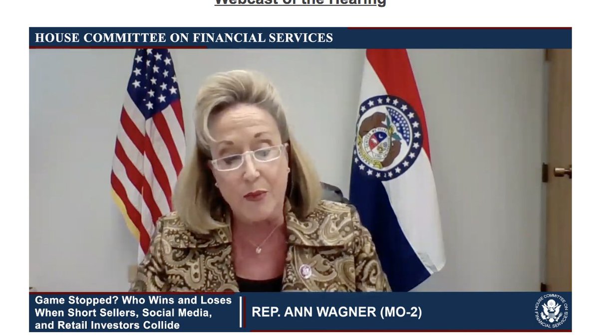 Rep. Wagner said retail market investor participation has recently doubled. "I believe in the wisdom of the retail investors," attributable to platforms like Robinhood allowing lower account minimums, allowing fractional share trading, and no commissions.She applauds40/