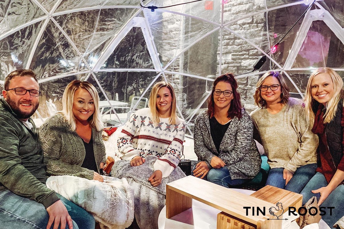 Igloo season has been mighty fine, but we are SO ready to open up the patio again! Our igloos will be available for booking through Sunday, March 14. Book now at tinroost.com/igloos before they melt away! ❄️ #igloos