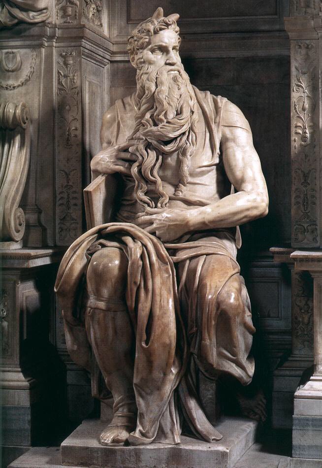 Pope Julius II called him back to Rome in 1505. There he started on the Pope’s (unfinished) tomb. This included Moses (1516) as well as the Dying & Rebellious Slaves in the Louvre, Paris. At this stage in his career he was recognised as one of the worlds greatest artists.