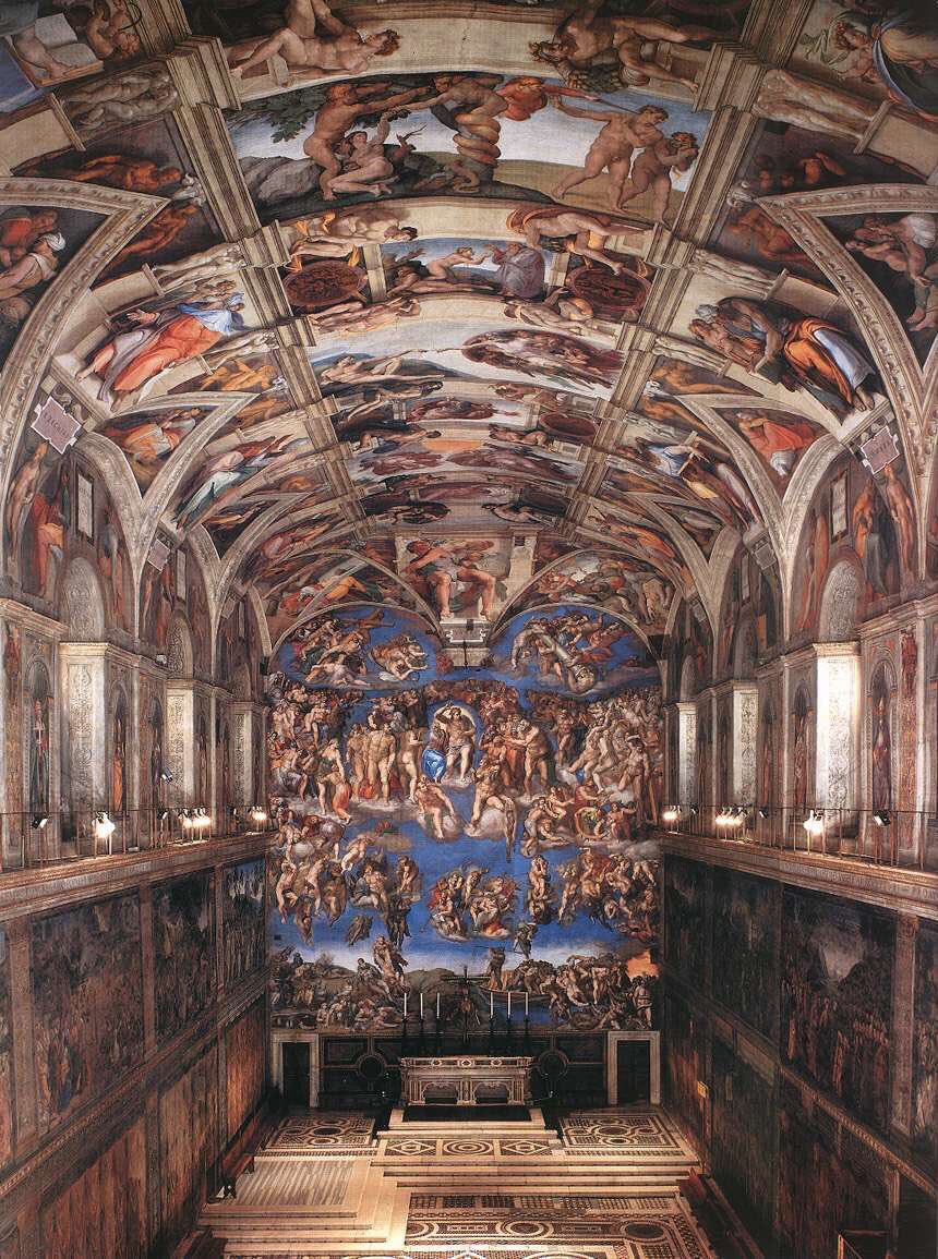 He painted the ceiling of the Sistine Chapel in the Vatican (1508-12). The image at the centre of the work, The Creation of Adam, is one of the most famed in art history. The impact of the work when first seen in real life is astonishing & vertigo inducing!