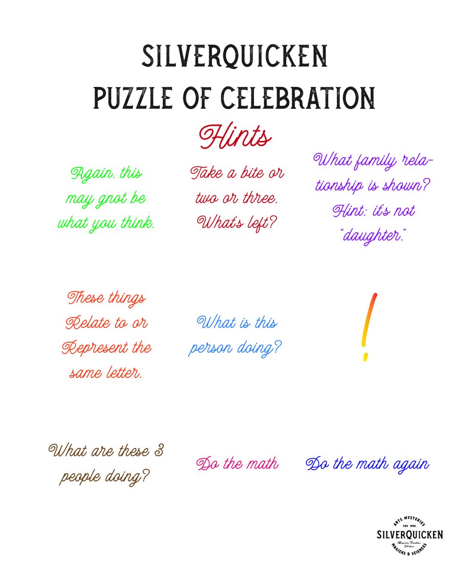 Hints for yesterday's Puzzle of Celebration.