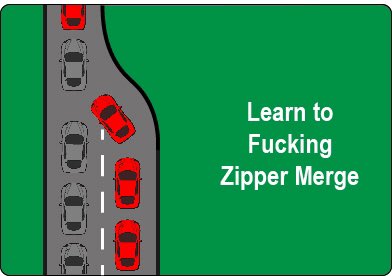 ZipperMerge1's tweet photo. If there was a Zipper Merge test, 99.9% of Calgarians would fail.   
#yyc https://t.co/CF8m99tbIB