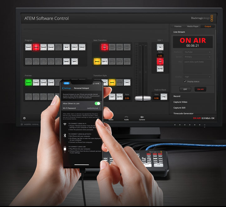 dvestore's tweet image. New #Blackmagicdesign #ATEM Switchers update 8.6! Pretty cool that you can use a mobile phone to tether via USB for streaming via 5g and 4G phones! Update yours, link below👇
blackmagicdesign.com/support/readme…

#blackmagicatem #atemmini #atemminipro #ATEMMiniProISO #multicam #videostreaming