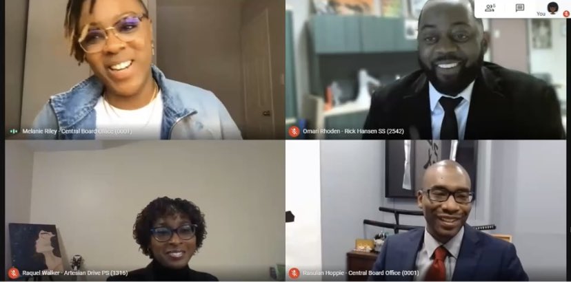 mjwheelerali's tweet photo. #BlackExcellence Instructional Coordinator Mel Riley Case put together amazing live events all month - today was no exception. Thanks @Raquel57029172 @roderuner15 @QHoppie for your honesty, insights &amp; calling us all to action #BlackLivesMatter  #BlackFuturesInPeel https://t.co/NWHINM6jtK