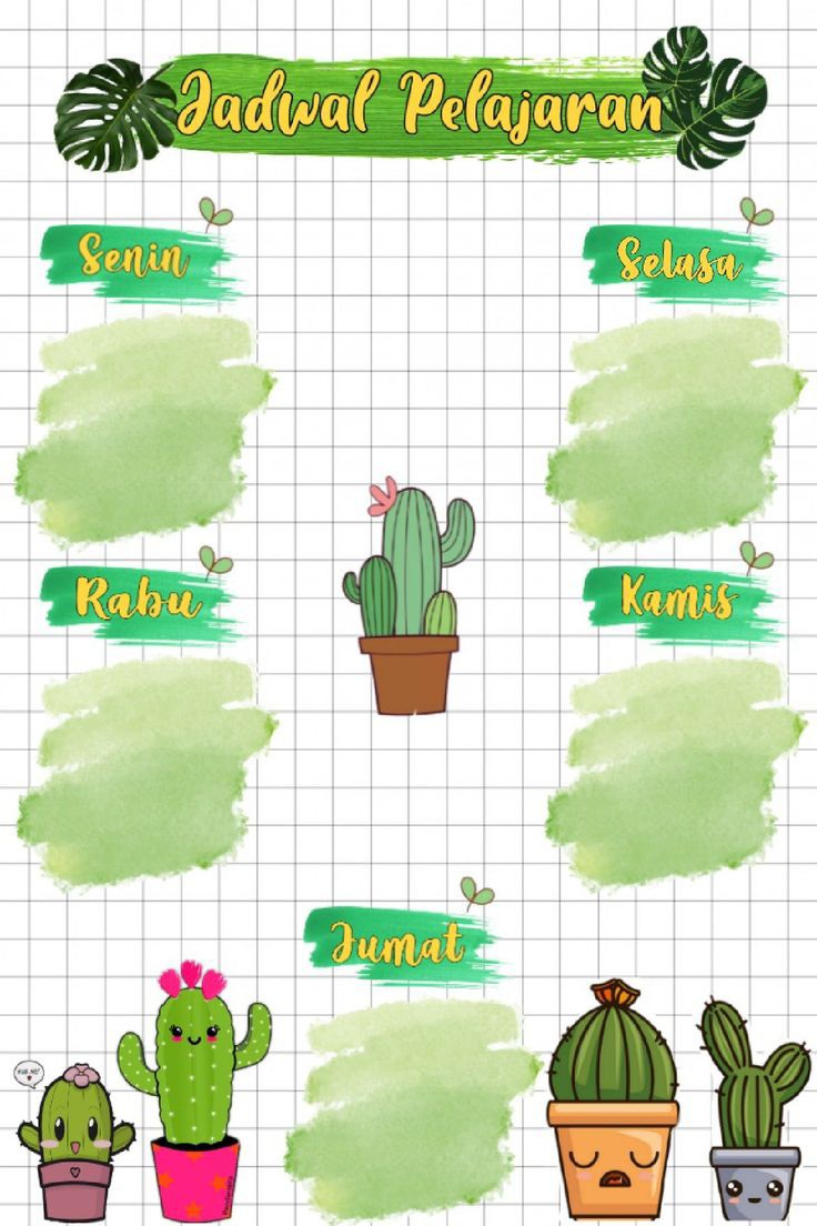 Kumpulan template jadwal pelajaran yang cantik & lucu-lucu —a thread