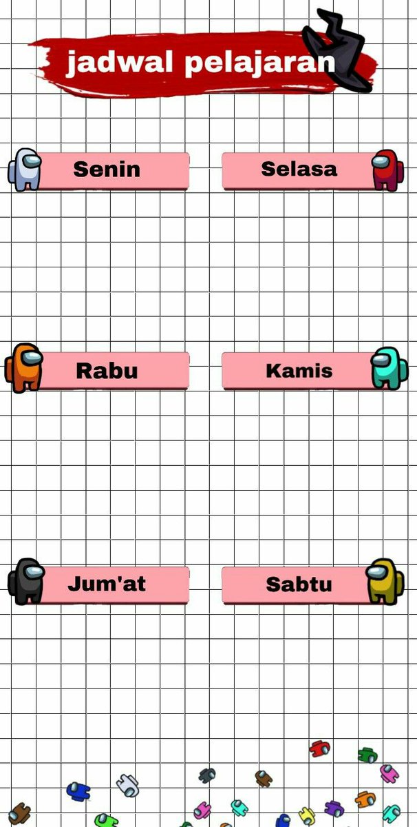 Kumpulan template jadwal pelajaran yang cantik & lucu-lucu —a thread